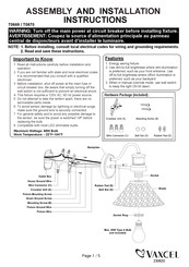 Vaxcel T0669 Assembly And Installation Instructions