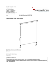 heute wohnen Vertikal-Markise HWC-F42 Manual