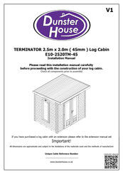 Dunster House E10-2520TM-45 Installation Manual