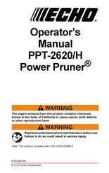 Echo PPT-2620H Operator's Manual