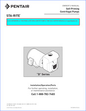 Pentair STA-RITE DM2H-171 Owner's Manual