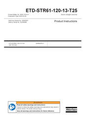 Atlas Copco ETD-STR61-120-13-T25 Product Instructions