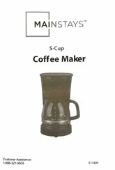 Mainstays 511400 5-Cup Coffee Maker Installation Manual