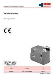 Riello Burners RDB 3.2 50/70 Mistral Installation, Use And Maintenance Instructions