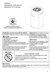 Foremost ET-F-030-B2 Manual