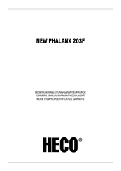 Heco New Phalanx 203F Owner's Manual/Warranty Document