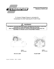 Champion HPL15DF-25 Operation Maintenance Manual & Parts List