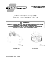 Champion PL70A Operation Maintenance Manual & Parts List