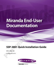 Belden Miranda SSP-3801 Quick Installation Manual