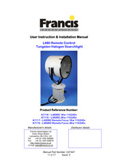 Francis Searchlights L480RC User Instruction & Installation Manual