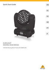 Behringer Eurolight Moving Head MH363 Quick Start Manual