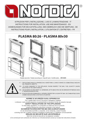 Nordica PLASMA 80:26 Instructions For Installation, Use And Maintenance Manual