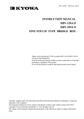 KYOWA DBV-120A-8 Instruction Manual