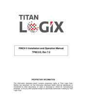 Titan Logix FINCH II Installation And Operation Manual