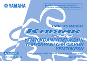 Yamaha YFM70KPSN Owner's Manual