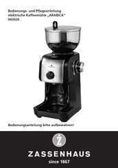 zassenhaus ARABICA 043020 Manual And Maintenance Instructions