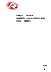 Samsung HG32ED450SWXEN Installation Manual