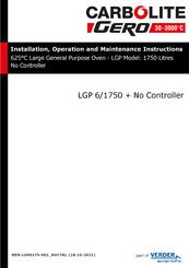 VERDER CARBOLITE GERO LGP 6/1750 Installation, Operation And Maintenance Instructions