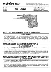 Metabo HPT DH 1826DA Safety Instructions And Instruction Manual