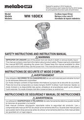 Metabo HPT WH 18DEX Instruction Manual