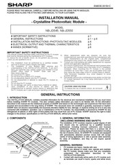 Sharp NB-JD545 Installation Manual