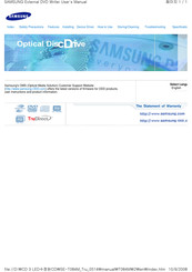 Samsung SE-T084M - DVD±RW / DVD-RAM Drive Manual
