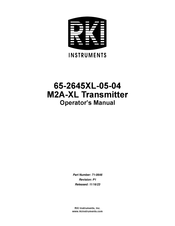 RKI Instruments 65-2645XL-05-04 Operator's Manual