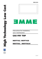 EMME MB7FT6GL Instructions For Installation, Use And Maintenance Manual
