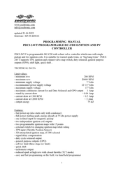 zeeltronic PDCI-24VT Programming Manual