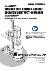 Shibuya TS-255 1000L Operator's Instruction Manual