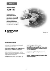 Bosch BLAUPUNKT RDM 126 Fitting Instructions Manual