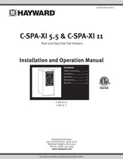 Hayward C-SPA-XI 11 Installation And Operation Manual