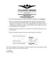 Falcon Ridge KY-700-2018-DRW01 Instructions For Installation And Care