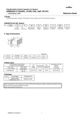 Murata GRM0225C1C100JD05 Series Reference Sheet