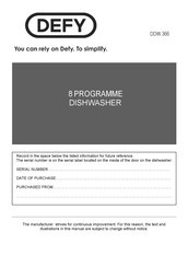 Defy DDW 366 User Manual
