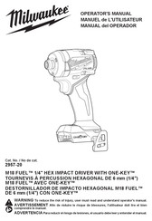 Milwaukee M18 FUEL 2957-20 Operator's Manual