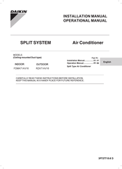 Daikin FDMA71AV16 Installation Manual