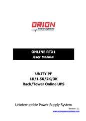 Orion DC1000RTX1 User Manual