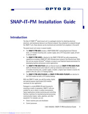 OPTO 22 SNAP-IT-PM Installation Manual