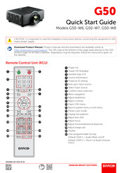 Barco G50-W6 Quick Start Manual