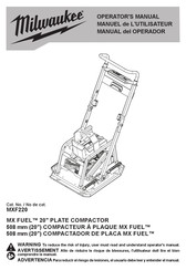 Milwaukee MX FUEL MXF220 Operator's Manual
