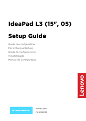 Lenovo IdeaPad L3 15IML05 Setup Manual
