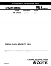Sony KE-42XS920 Service Manual