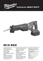 Milwaukee M18 BSX Original Instructions Manual
