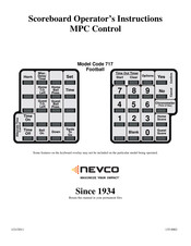 Nevco 717 Football Operator Instructions Manual