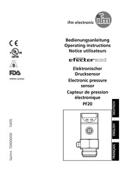 IFM Electronic efector 500 PF20 Operating Instructions Manual