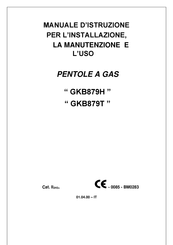 GGM gastro GKB879T Instruction Manual For Installation, Maintenance And Use