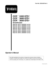 Toro CCR 3600GTS Operator's Manual