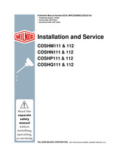 Milnor COSHM112 Installation And Service