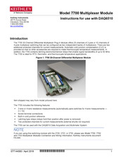 Tektronix KEITHLEY 7700 Instructions For Use Manual